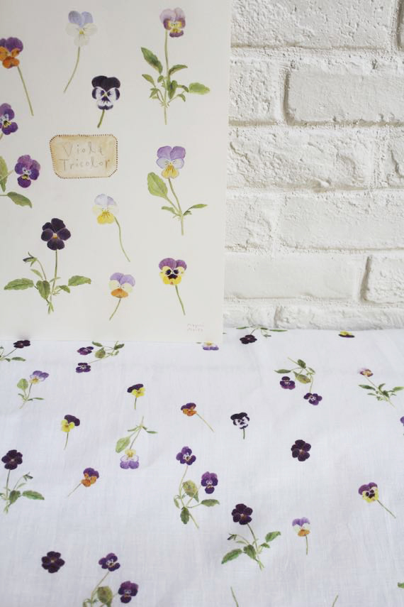 LINNETリネンプリント ビオラ